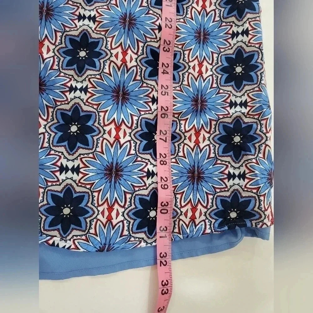 1. State XS Racerback blue and Red‎ Floral Dress Mini Summer Sun - Picture 6 of 8